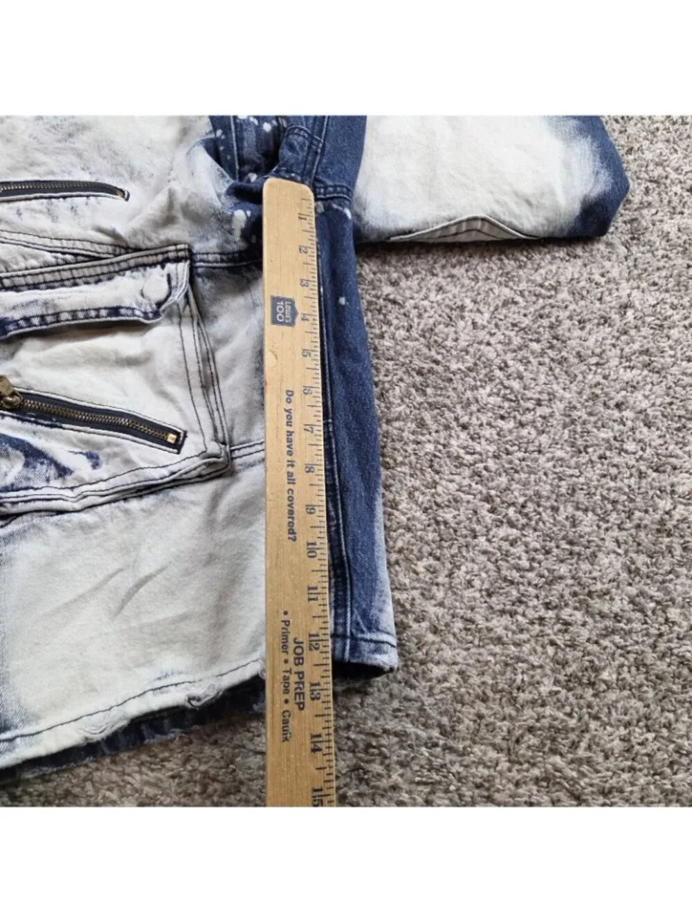 Rocawear Denim Shorts Mens 36 Acid Wash Pockets Distressed Dark Wash